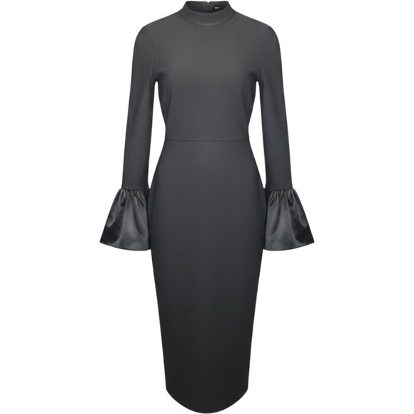 Unbranded Dresses & Skirts - Women's Elegant Cocktail Dress Maxi XL Bell Sleeve Black Y2K Goth Holiday 
ic